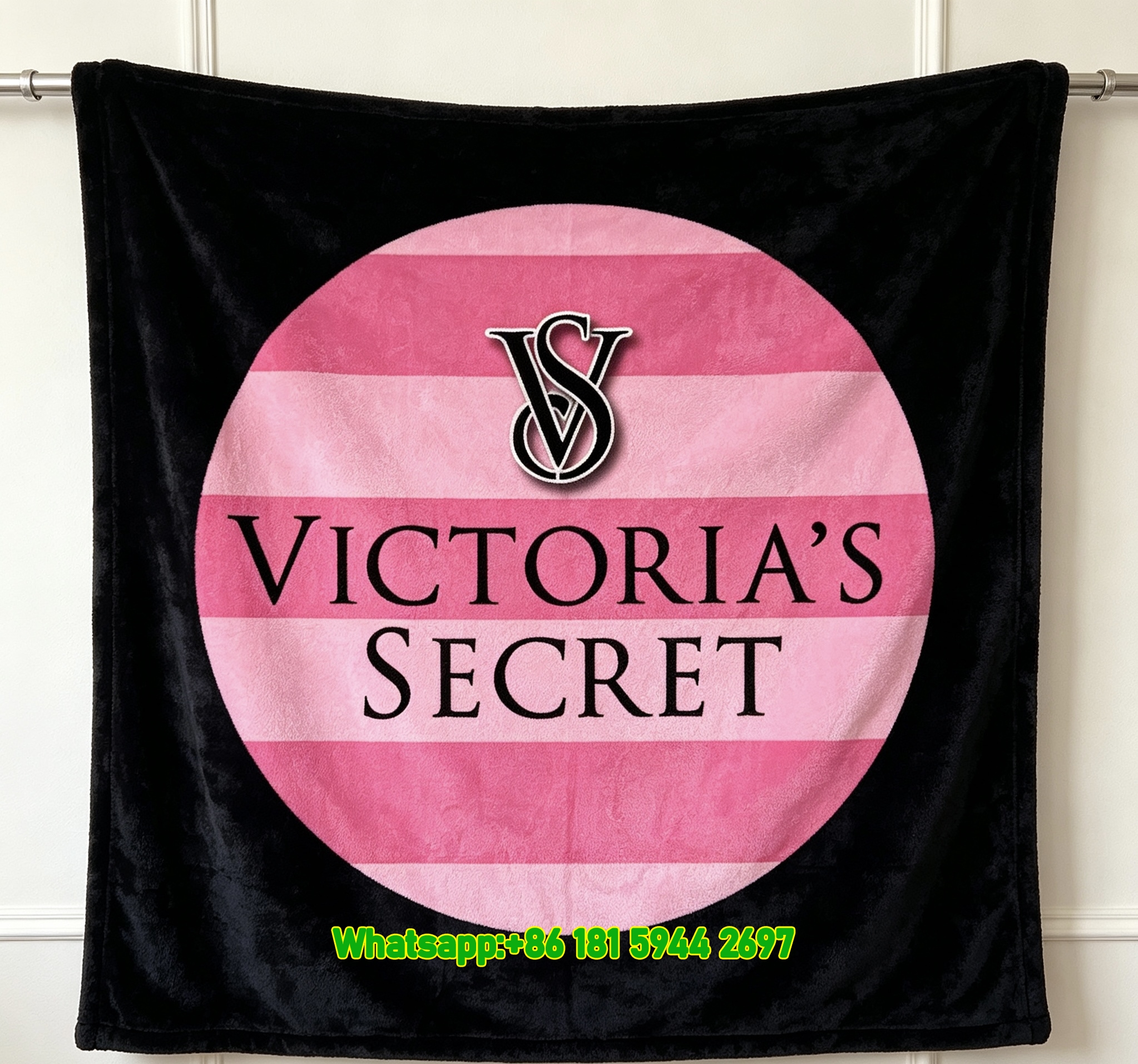 victoria's secret pink stripe flannel throw blanket for sofa V004